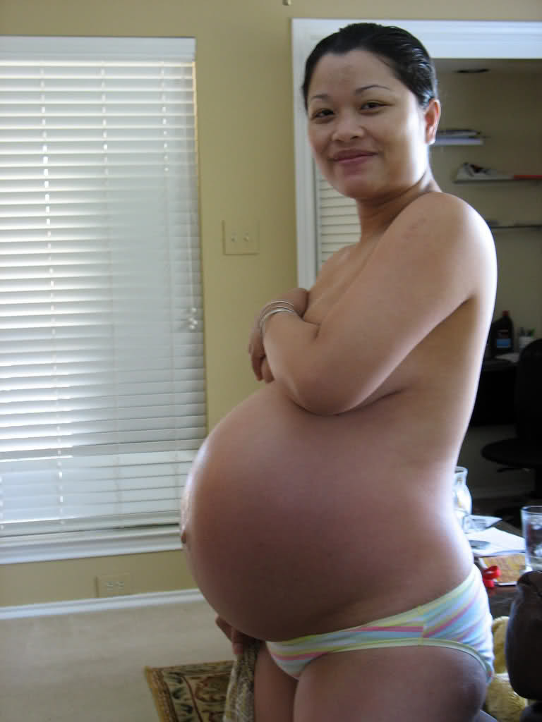 Japanese pregnant wife with huge photo