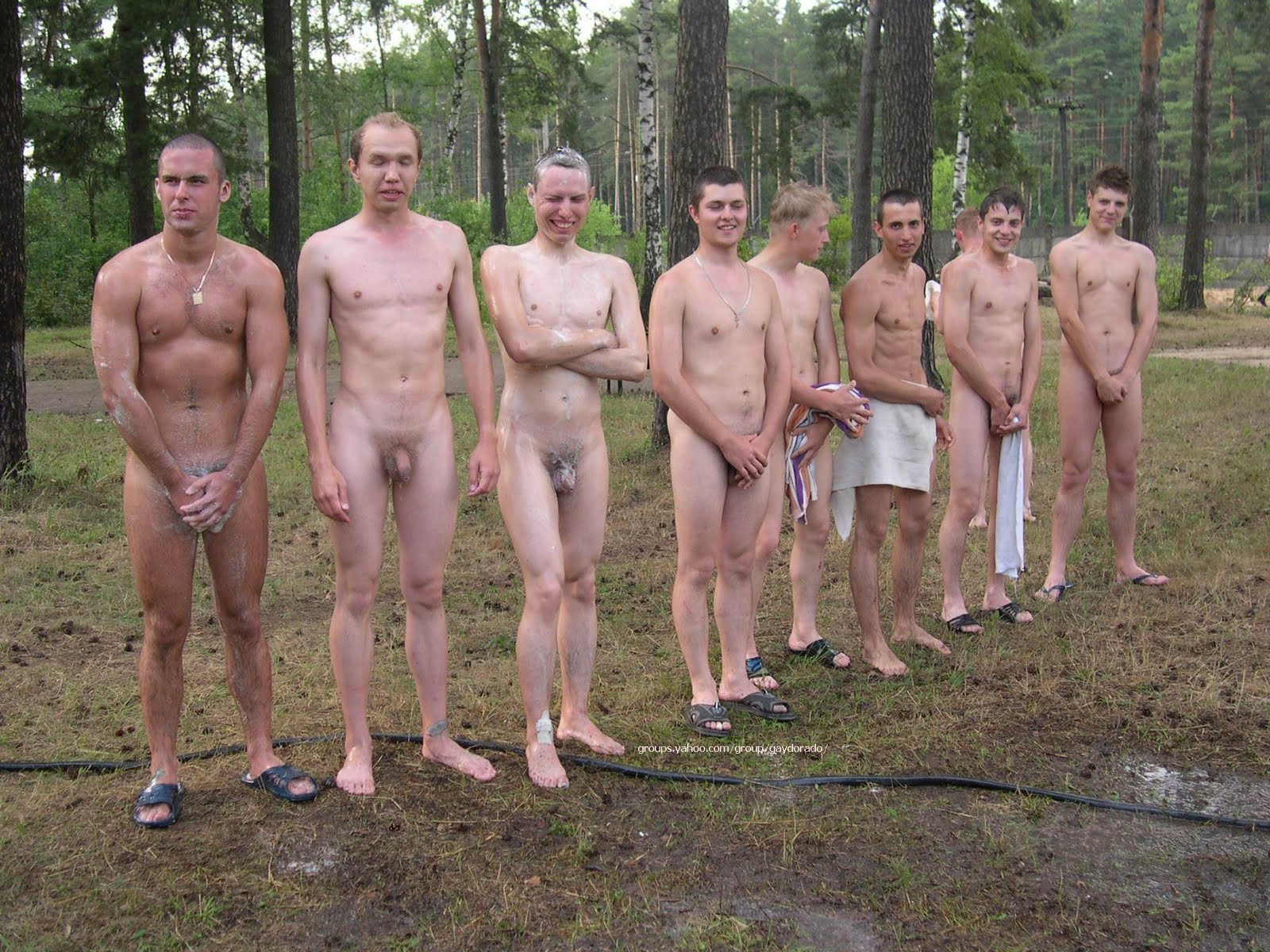 Military Men Naked Group.