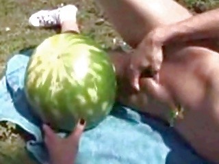 Shemale Fucks Watermelon