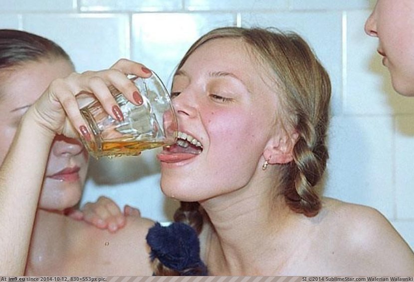 Girl Drinking Mans Piss