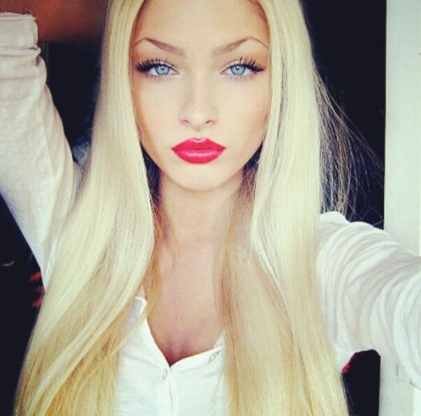 Blonde Red Lips - Lipstick blonde | TubeZZZ Porn Photos