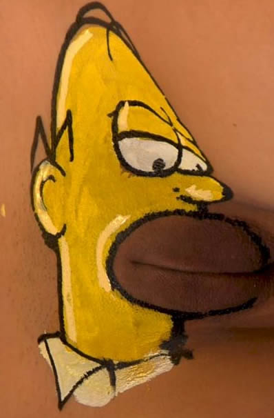 Pic of homer simpson in a girls pussy.
