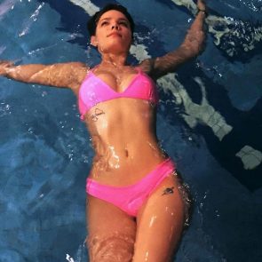 Halsey pink bikini