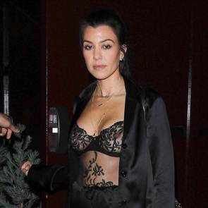 kourtney kardashian sexy see thru bra