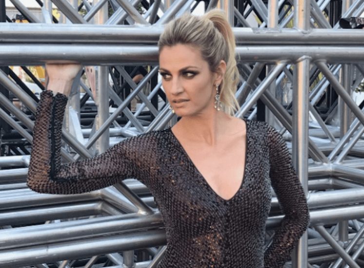 Erin Andrews black dress cleavage